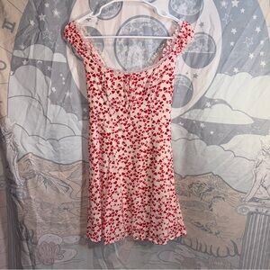 Red Heart Print Dress wild fable small